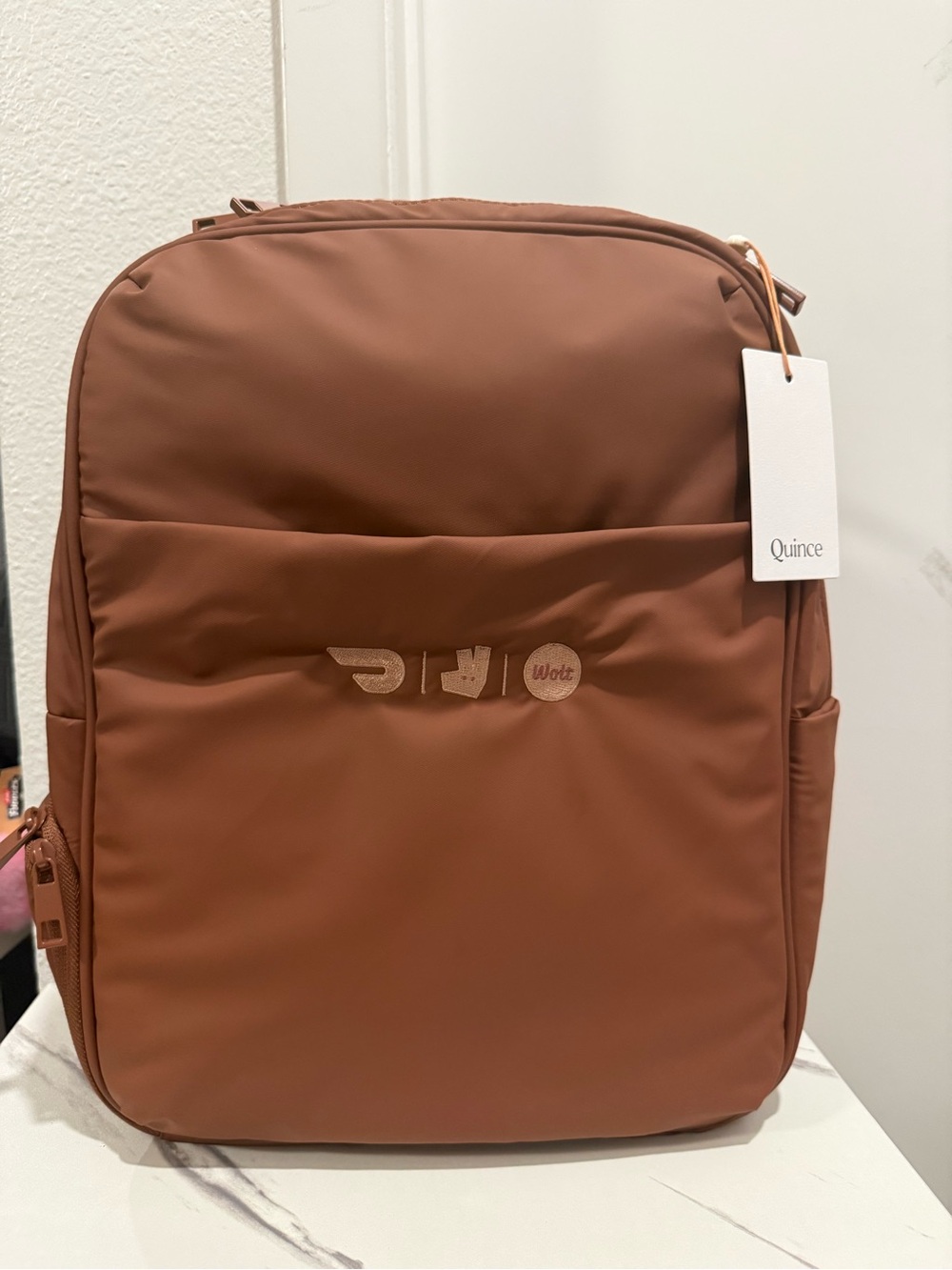 QUINCE Travel Zip Backpack Rust Brown